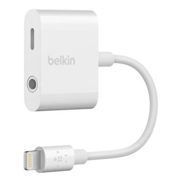 Belkin 3.5 MM AUDIO+CHARGE 4in Wht RockStar, White, 3.5mm,  F8J212BTWHT - eet01