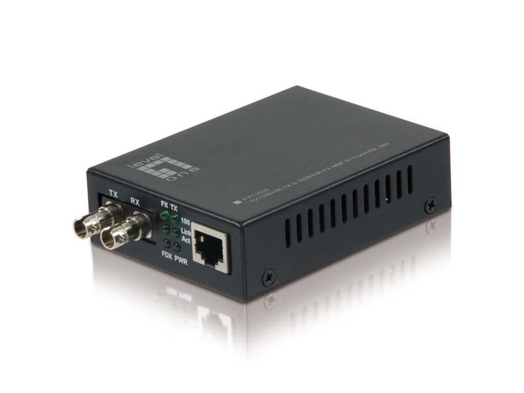 LevelOne 10/100BASE-TX-100BASE-FX MMF RJ45 to ST Fast Ethernet  FVT-2002 - eet01