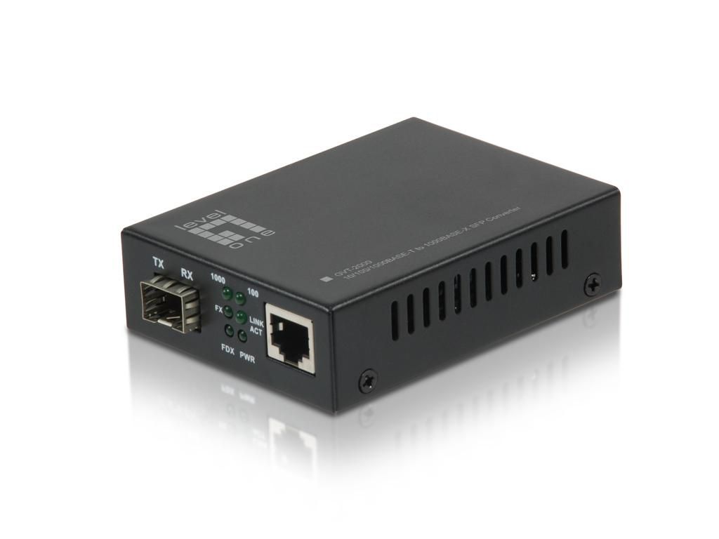 LevelOne 10/100/1000BASE-T-1000BASE-X RJ45 to SFP Gigabit Media  GVT-2000 - eet01