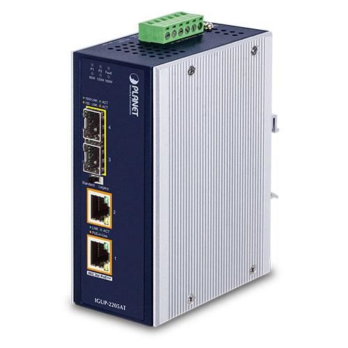Planet Industrial 2-Port 100/1000X SFP to 2-Port 10/100/1000T IGUP-2205AT - eet01