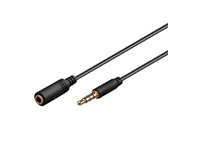 IPOD006B MicroConnect 3.5mm 4-pin 5m M-F Black Audio Extension Cable, - eet01