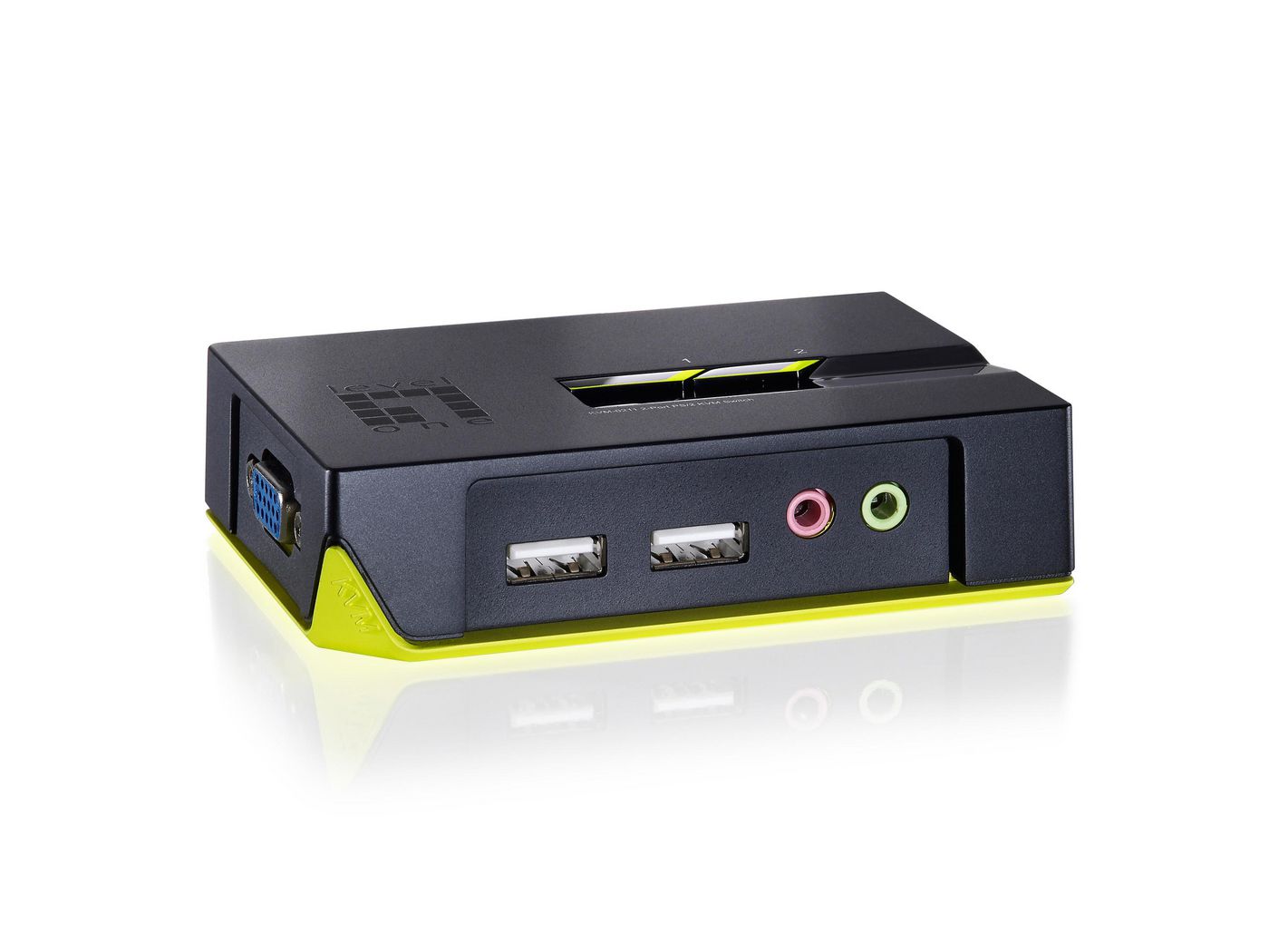 LevelOne 2-Port 2*USB KVM with Audio Bl 2-Port USB VGA KVM Switch,  KVM-0221 - eet01