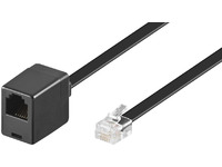 MicroConnect Modular Straight RJ12 6C/6P 3m Black Male - Female MPK103FB - eet01