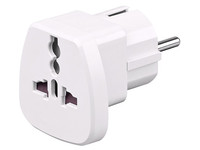 PETRAVEL MicroConnect Universal adapter white Work to UK, US, DK, CH, IT. - eet01