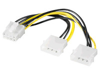 PI02015 MicroConnect Internal Power supply cable 2x 5,25 plug - PCI expres 8pin - eet01