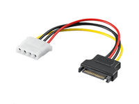 MicroConnect Internal PC Power Supply cable SATA 15 Male - 4pin female PI18041 - eet01