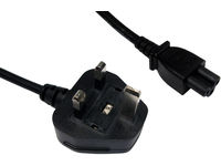 Cables Direct Mains Power Lead - Class 1 Rou UK Mains, 1.8 m, C5 coupler,  RB-290AB1 - eet01