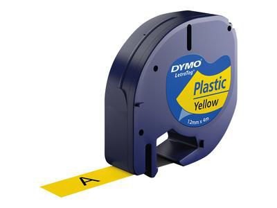 DYMO LetraTAG Tape / 12mm x 4m Plastic Yellow S0721620 - eet01