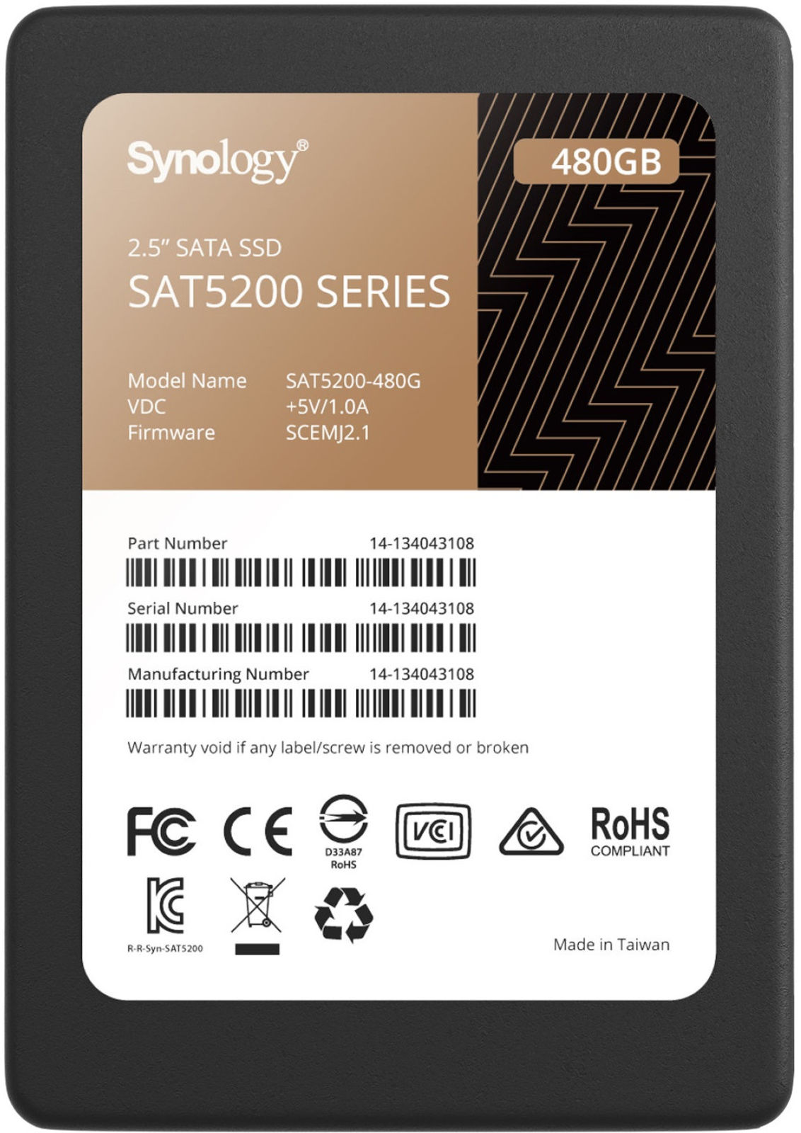 Synology 2.5" SATA SSD SAT5200 480 GB SAT5200-480G, 480 GB, 2.5",  SAT5200-480G - eet01
