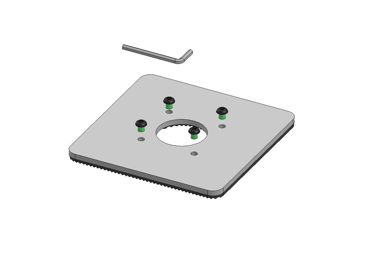 Ergonomic Solutions 150x150mm Baseplate 5mm -  BLACK  SPM144-02 - eet01