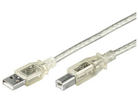 USBAB1T MicroConnect USB2.0 A-B 1m M-M Transparent  - eet01