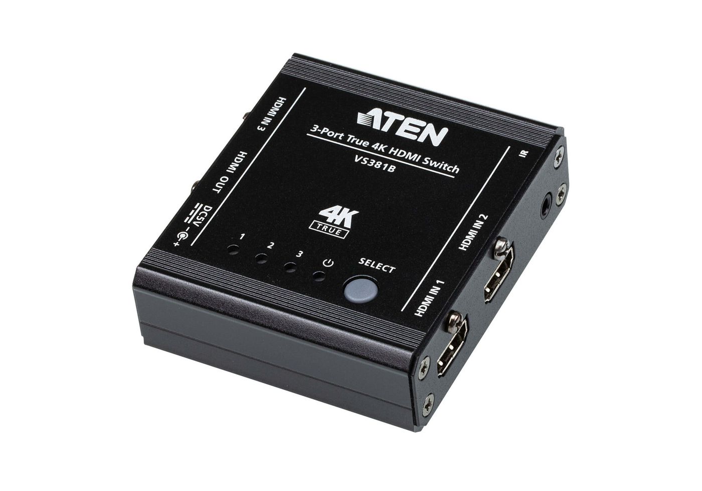 Aten 3-Port True HDMI Switch with  IR Control and Pass-Through  VS381B-AT - eet01
