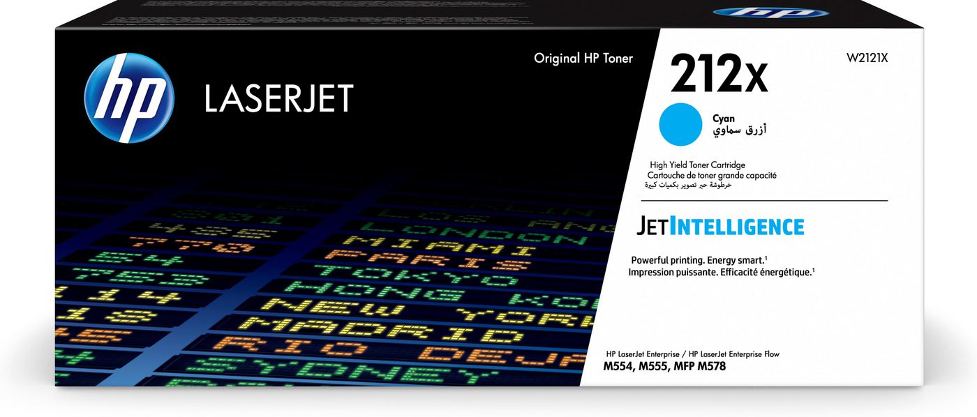 HP 212X High Yield Cyan Original  Toner 212X High Yield Cyan  W2121X - eet01