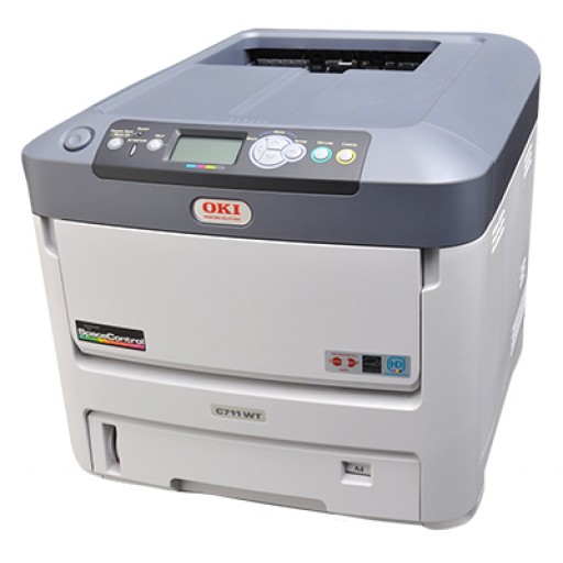 Oki C711wt Printer (White toner, Cyan, Magenta, Black) Colour Laser Printer - Refurbished