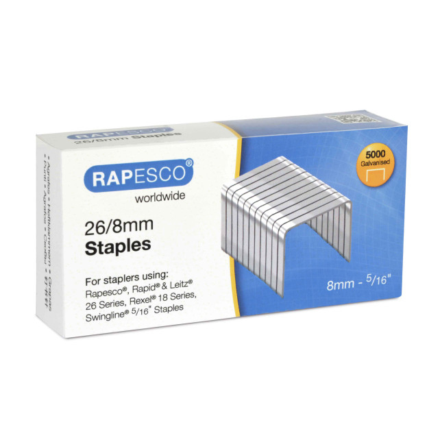 rapesco Rapesco 26/8mm Staples Pk5000 S11880z3 - AD01