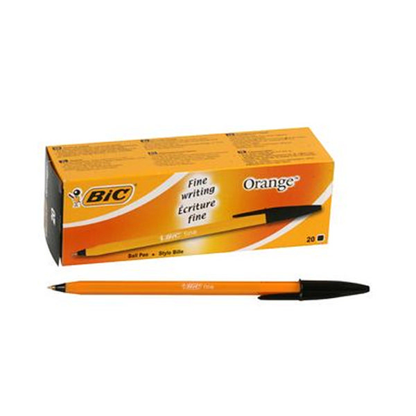 bic Bic Orange Ball Pen Fine Black 1199110114 - (pk20) 1199110114 - AD01