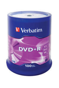 Verbatim DVD+R 16x 100pk Spindle 43551 - CMS01