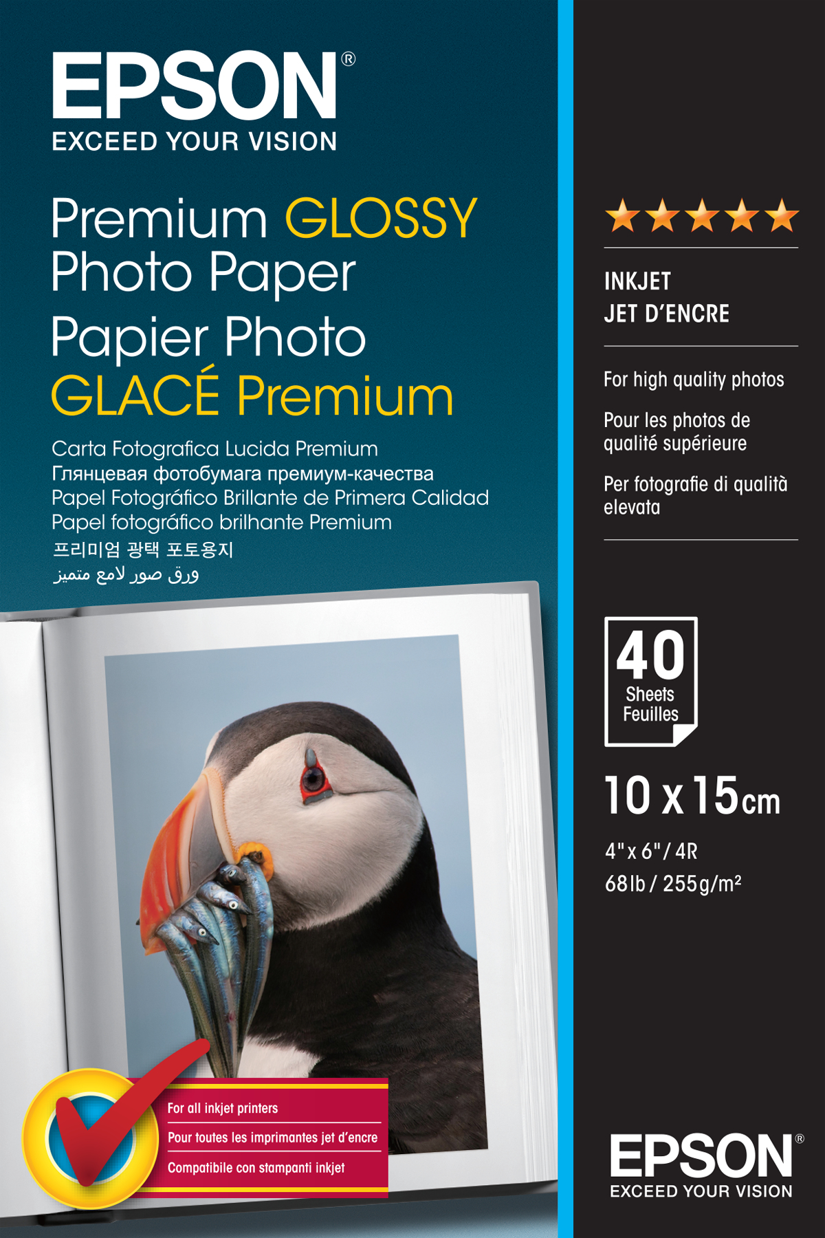 Epss042153     Epson Premium Glossy 10x15cm   Premium Glossy 10x15cm 40 Shts                               - UF01