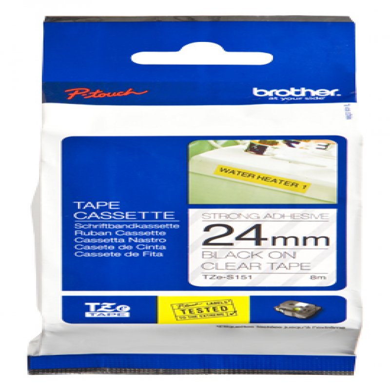 Bro Adhesive Tape 24mm Blk On Clear Tzes151 - WC01