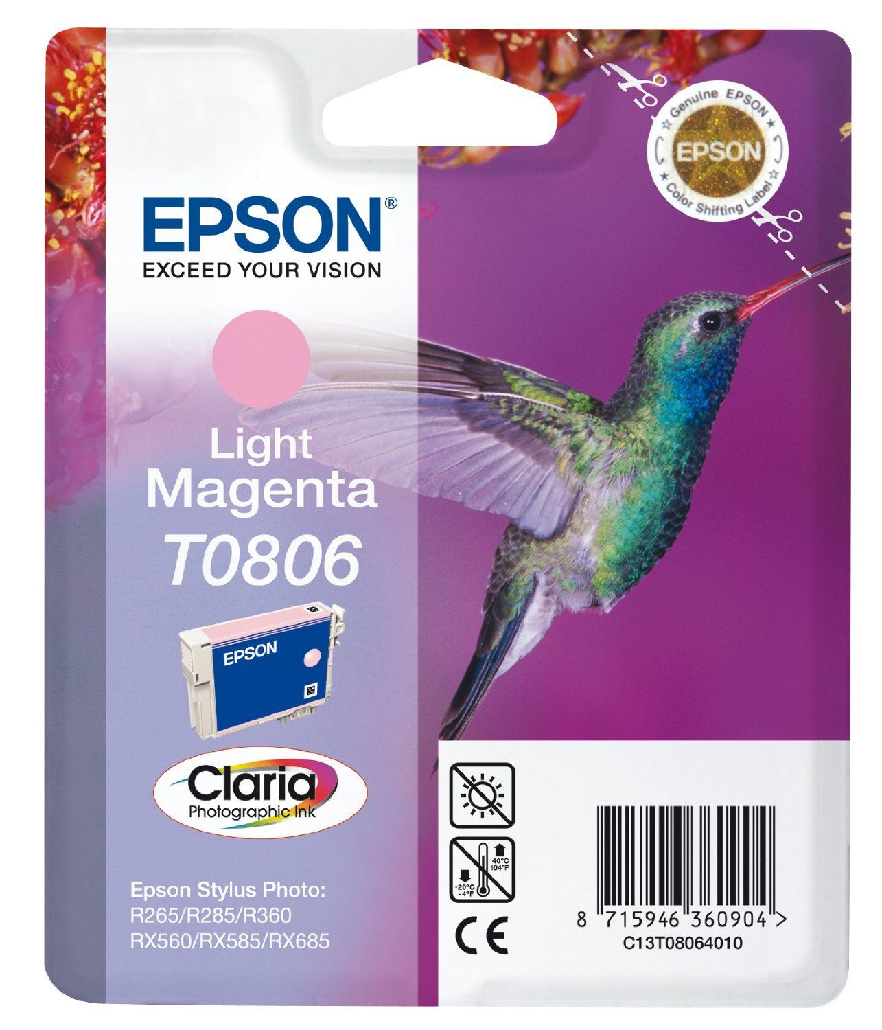 Blue Box Compatible Epson C13T08064010 (T0806) Light Magenta Ink Cartridge (Generation 6) T0806 - rem01