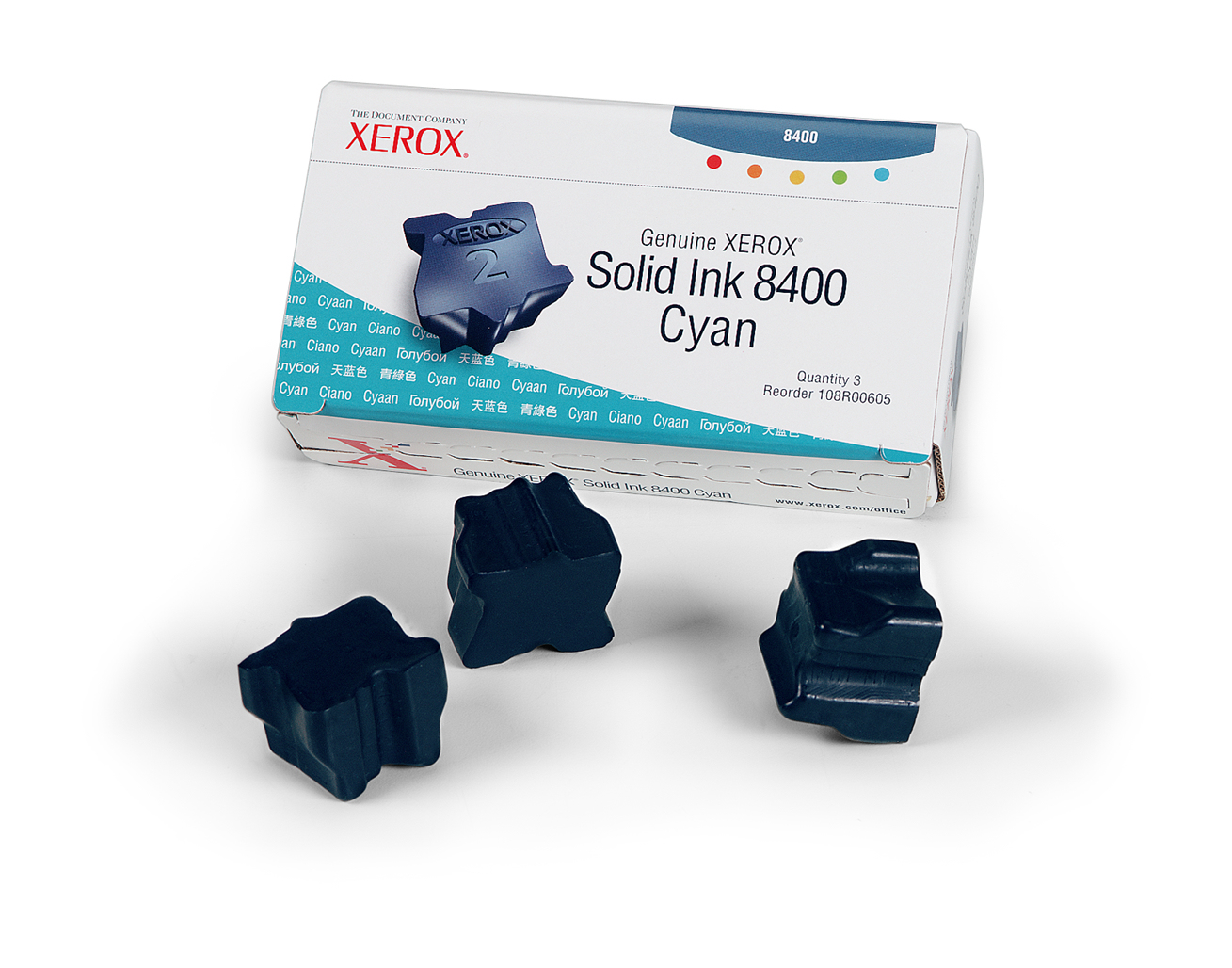 Compatible Xerox (108R00605) Cyan Solid Ink Cartridge 108R00605 - rem01