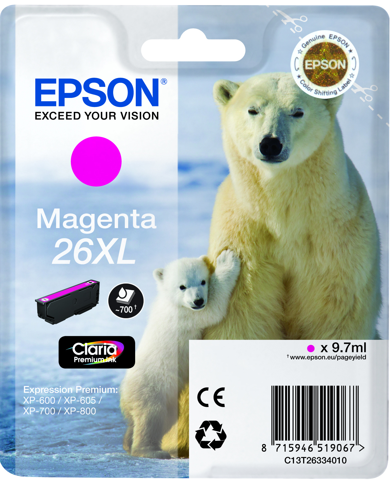 Compat Epson C13T26334010 (26XL) Magenta Cartridge C13T26334010 - rem01