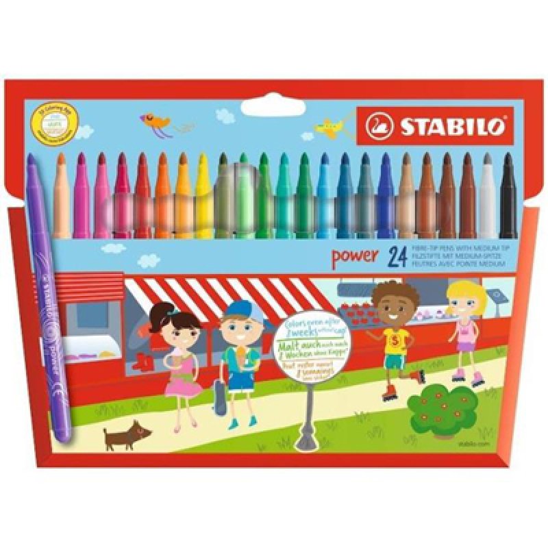 stabilo Stabilo Power Extra Long Lasting Felt Pens Pk24 280/24-01 - AD01