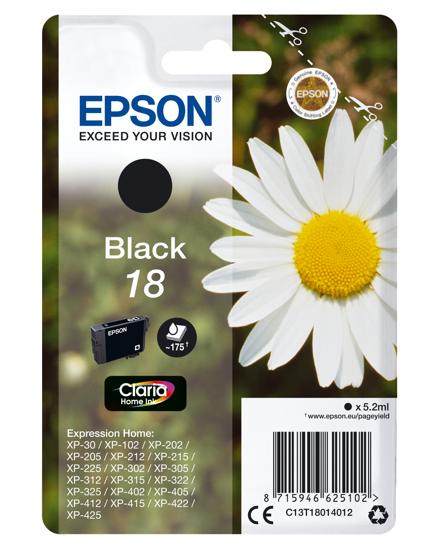 18 Daisy Black Ink Cart C13t18014012 - WC01