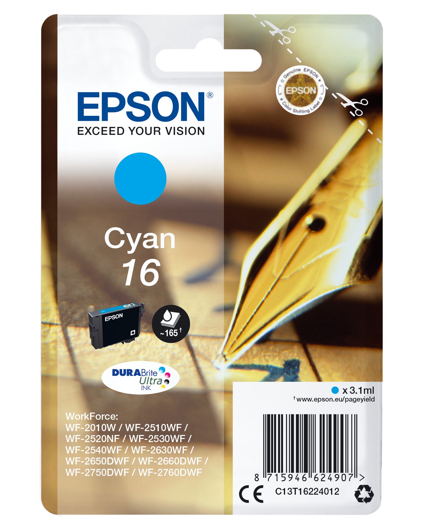 16 Series Pen & Crossword Cyan C13t16224012 - WC01
