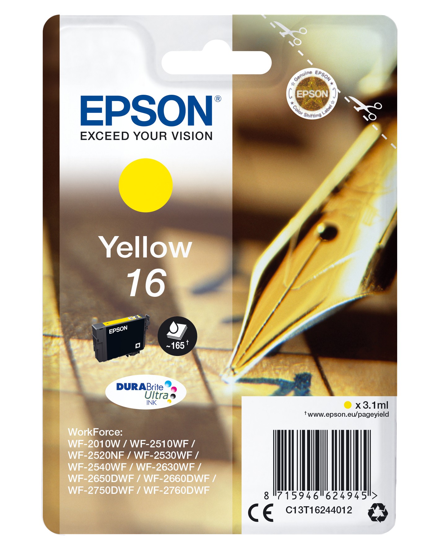 16 Series Pen & Crossword Yellow C13t16244012 - WC01