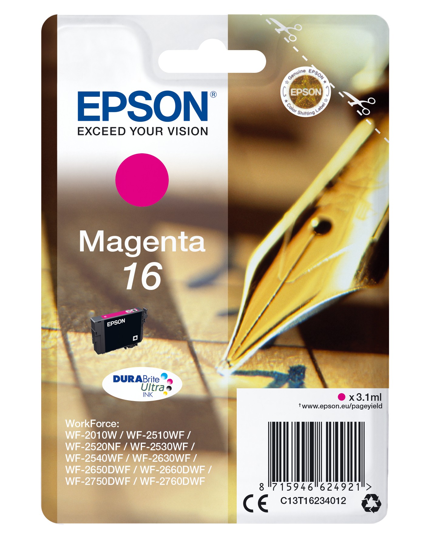 16 Series Pen & Crossword Magenta C13t16234012 - WC01