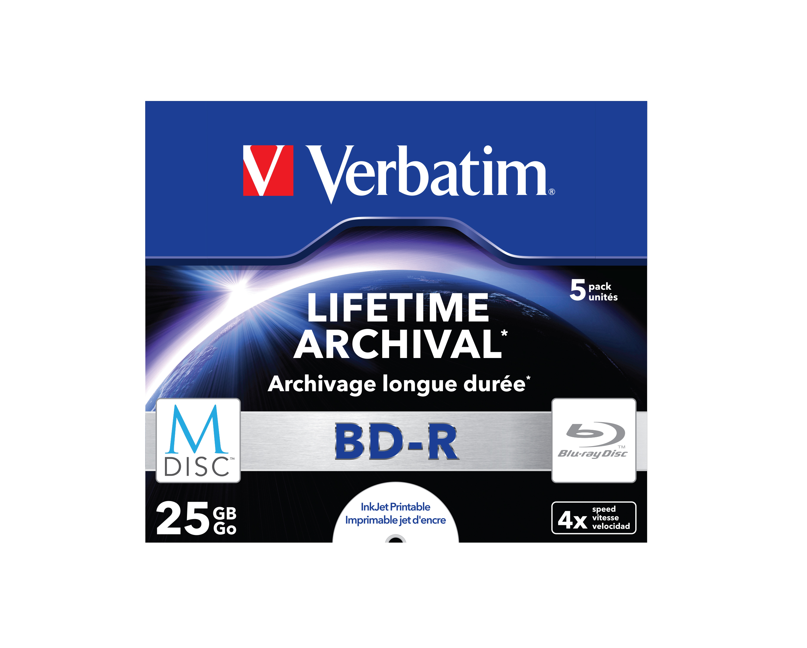 Verbatim M-DISC BD-R 25GB 4x 5pk JC 43823 - CMS01