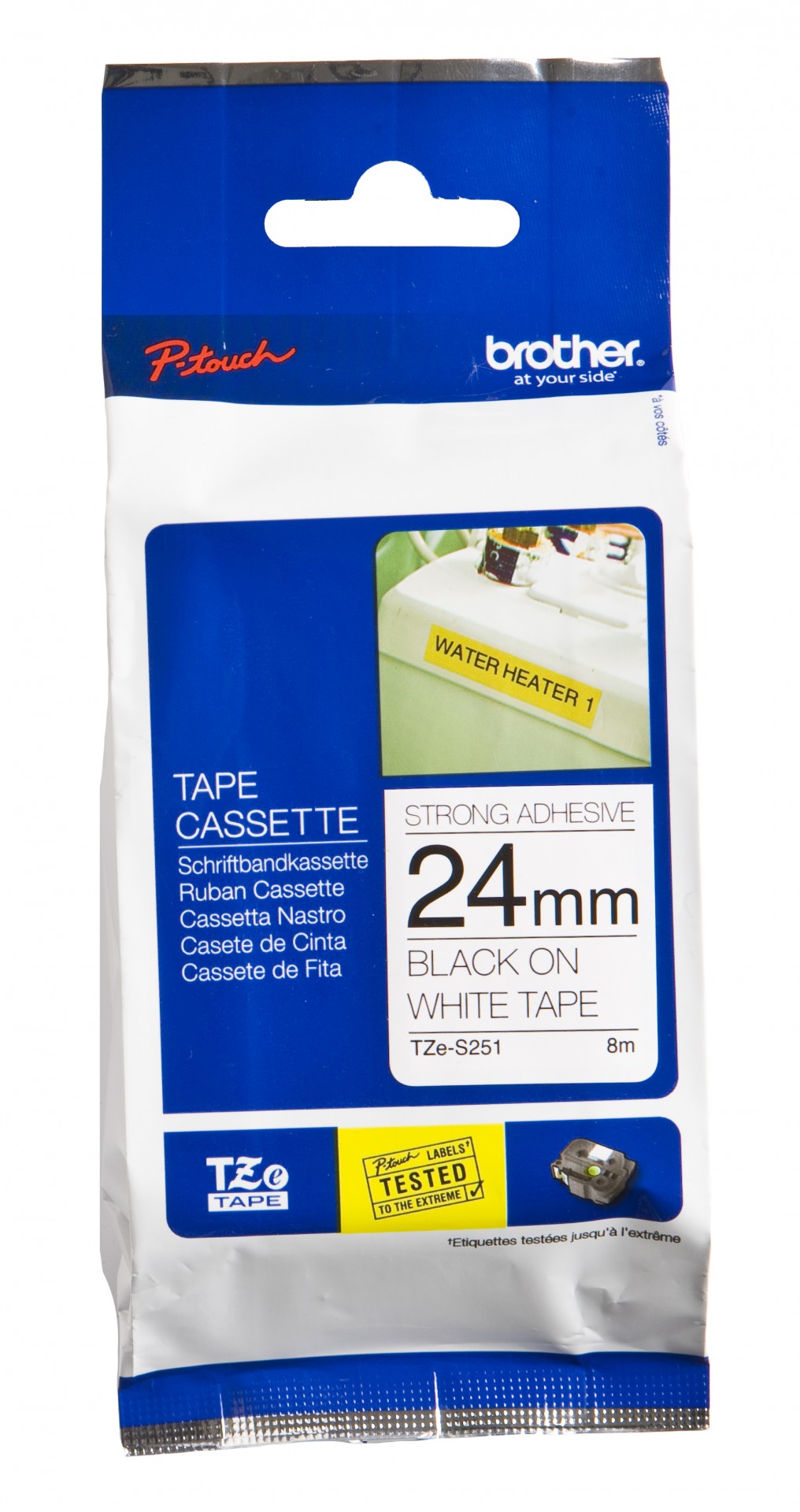 Bro 24mm Black On White Tape Adhesiv Tzes251 - WC01