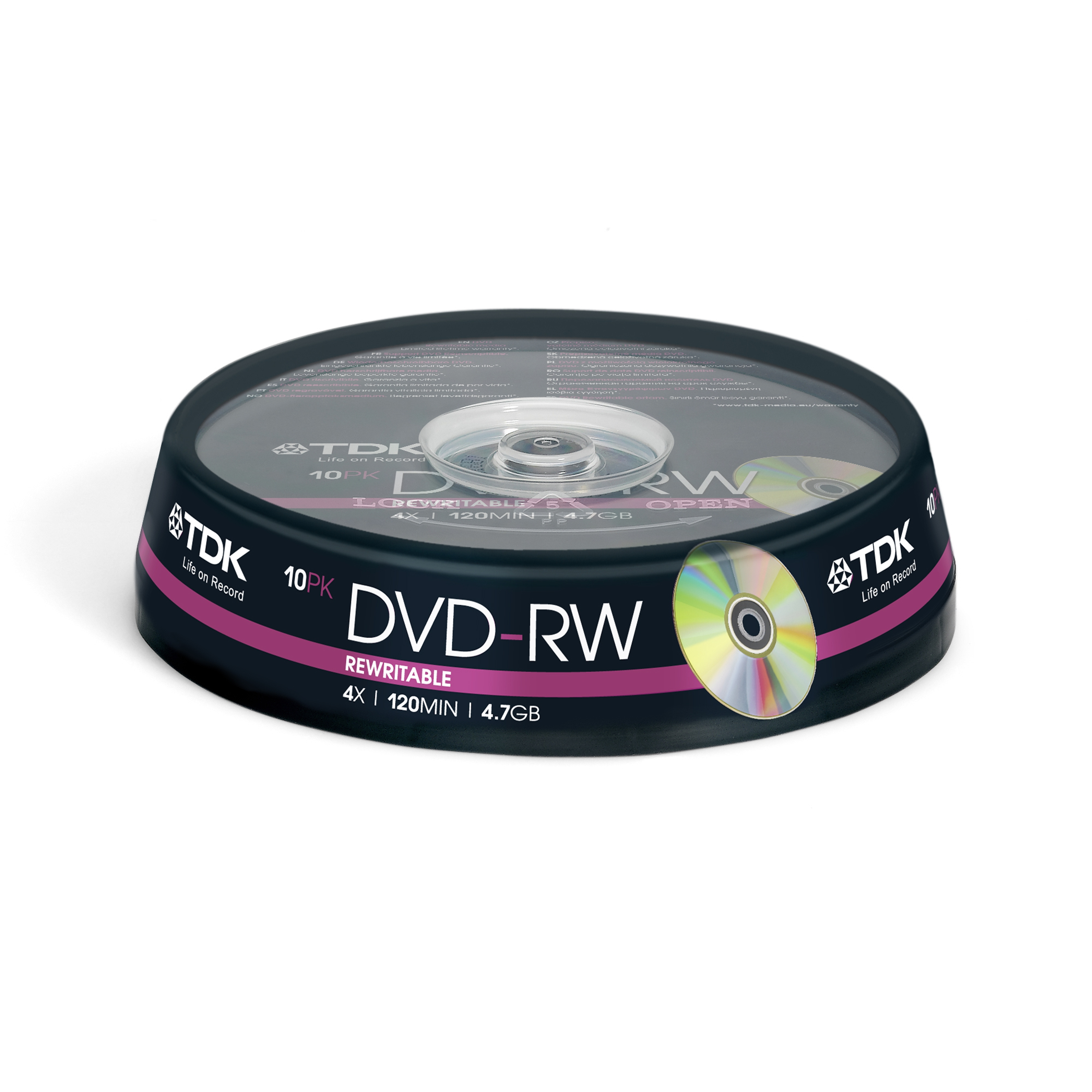 Tdk00025ma     Dvd-r 4.7gb 2x-4x 10pk         Tdk Dvd-rw Cakebox 10 Pack                                   - UF01