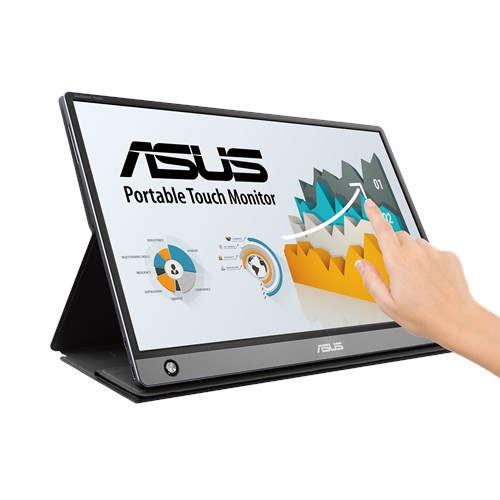 ASUS ZenScreen Touch MB16AMT - LCD Monitor - 15.6" - Portable - Touchscreen - 1920 X 1080 Full HD (1080p) - IPS - 250 Cd/m - 700:1 - 5 Ms - Micro HDMI, USB-C - Speakers - Dark Grey MB16AMT - C2000