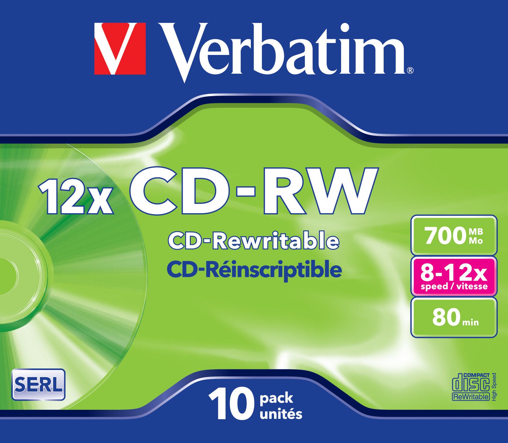 Verbatim CD-RW 12x 700MB 10pk 43148 - CMS01