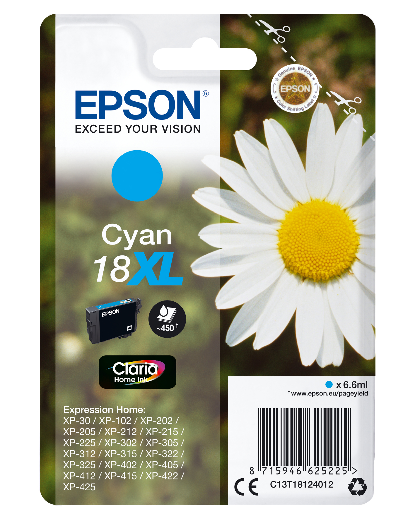 18xl Daisy Cyan Ink Cart C13t18124012 - WC01
