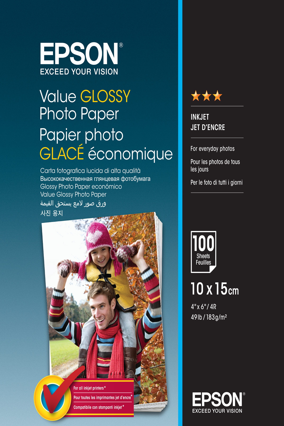 Glossy Photo Paper 10x15cm 100 Sheet C13s400039 - WC01