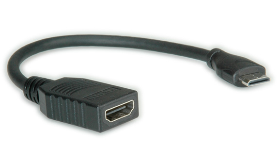 11.04.5586 ROLINE HDMI HS Cable+Ethernet. A-C. F/M. 15cm  Factory Sealed