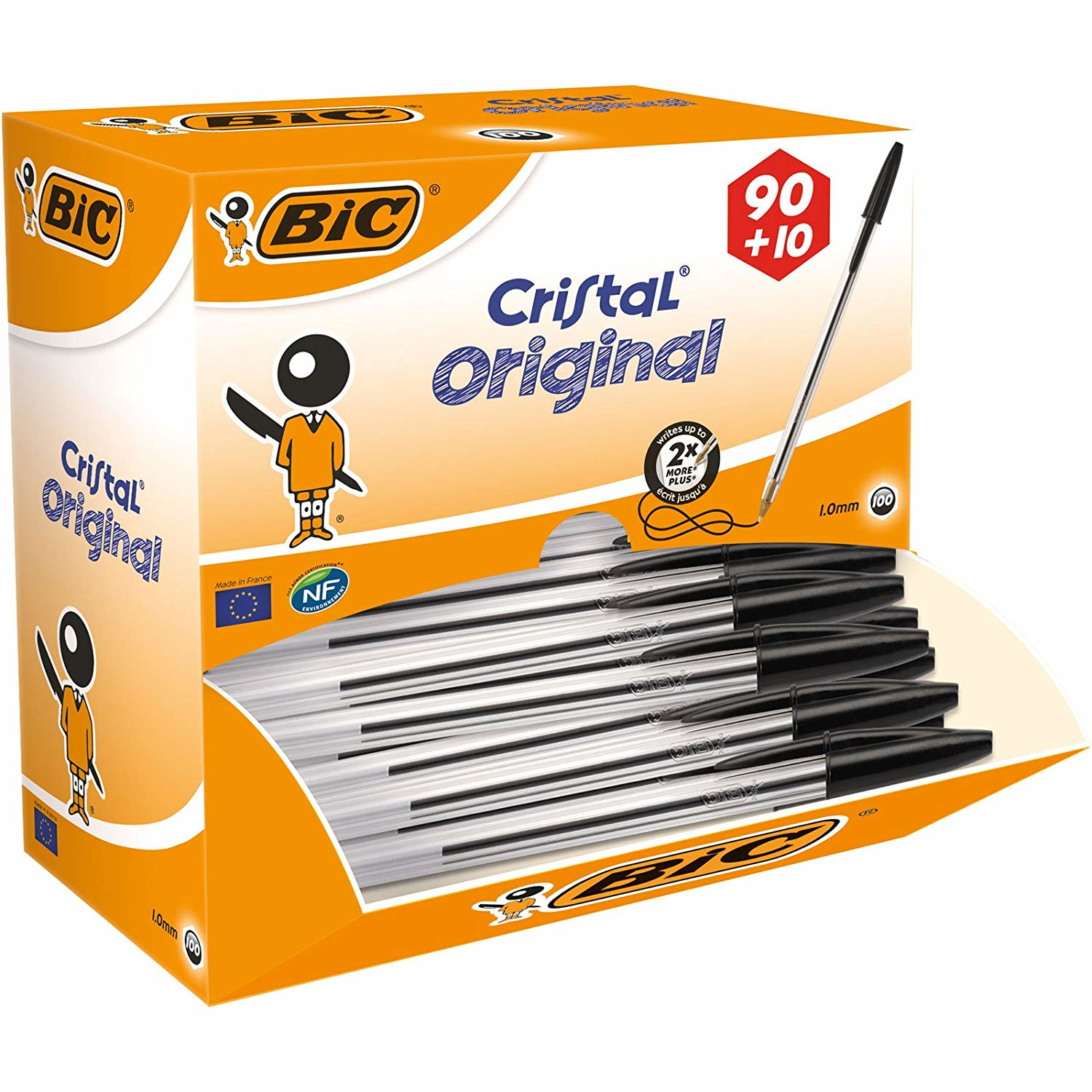 bic Bic Cristal Ball Pen Medium 1.0mm Black Pk100 942911 - AD01