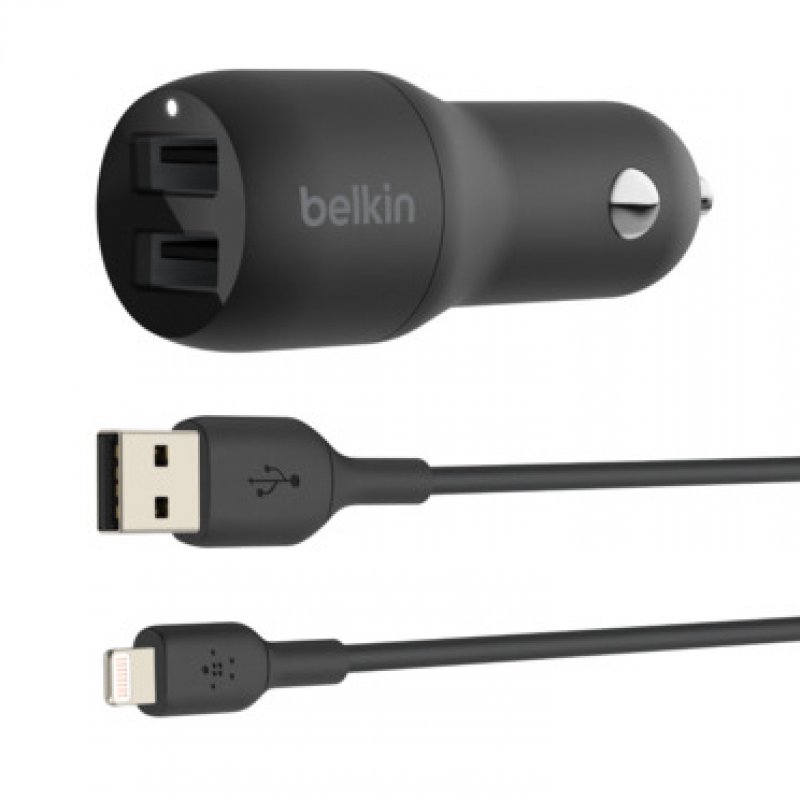 Dual Usb-a Car Charger 12w X2 Blk Ccb001btbk - WC01