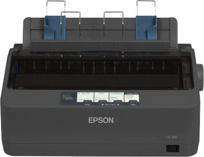 Epson LX-350 Dot Matrix Printer, 9 Pins, 80 Column, Original + 4 Copies, 347 Cps HSD (10 Cpi), Epson ESC/P - IBM 2380+ Emulation, 3 Fonts, 8 BarCode Fonts, 3 Paper Paths, Single And Continous - C2000
