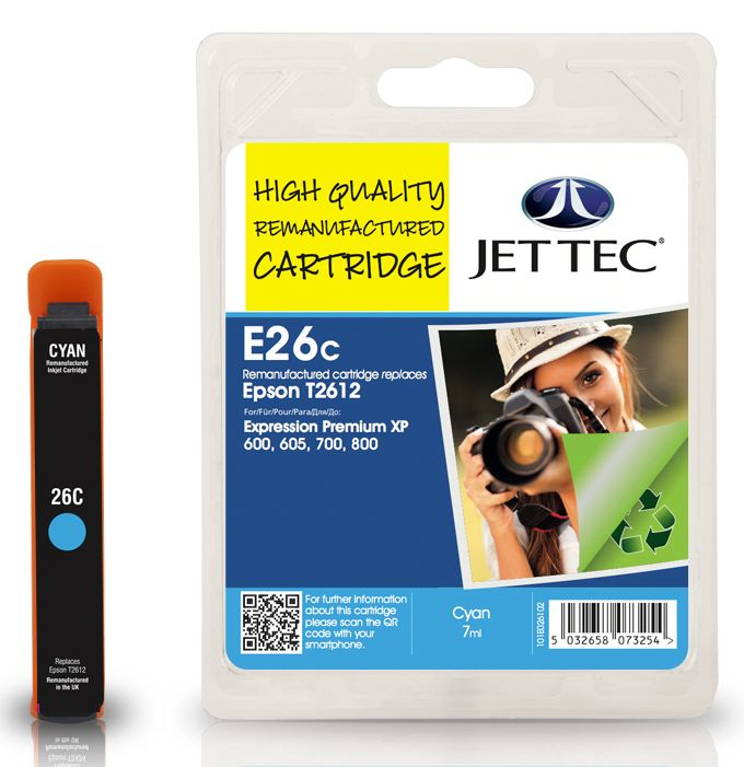 Jet101e026102  Jettec Compat T2612            Cyan Ink 7ml                                                 - UF01