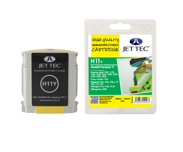 Jet101h001104  Jettec Compat Hp11/c4838a      Yellow Ink 28ml                                              - UF01