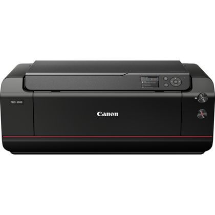 Canon ImagePROGRAF PRO-1000. A3/A3+/A2 Professional Photo Printer. 2,400 X 1,200 Dpi. 12 Inks: MBK/PBK/C/M/Y/PC/PM/GY/PGY/R/B/CO. Rear Tray: Plain Paper 64-105g/m2, Canon Specialty Paper Max. - C2000