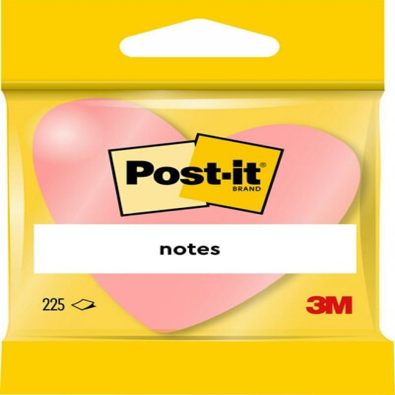 3m uk Post-it Heart Shaped Block Pad 70x70mm Pink 2007h 7100172402 - AD01