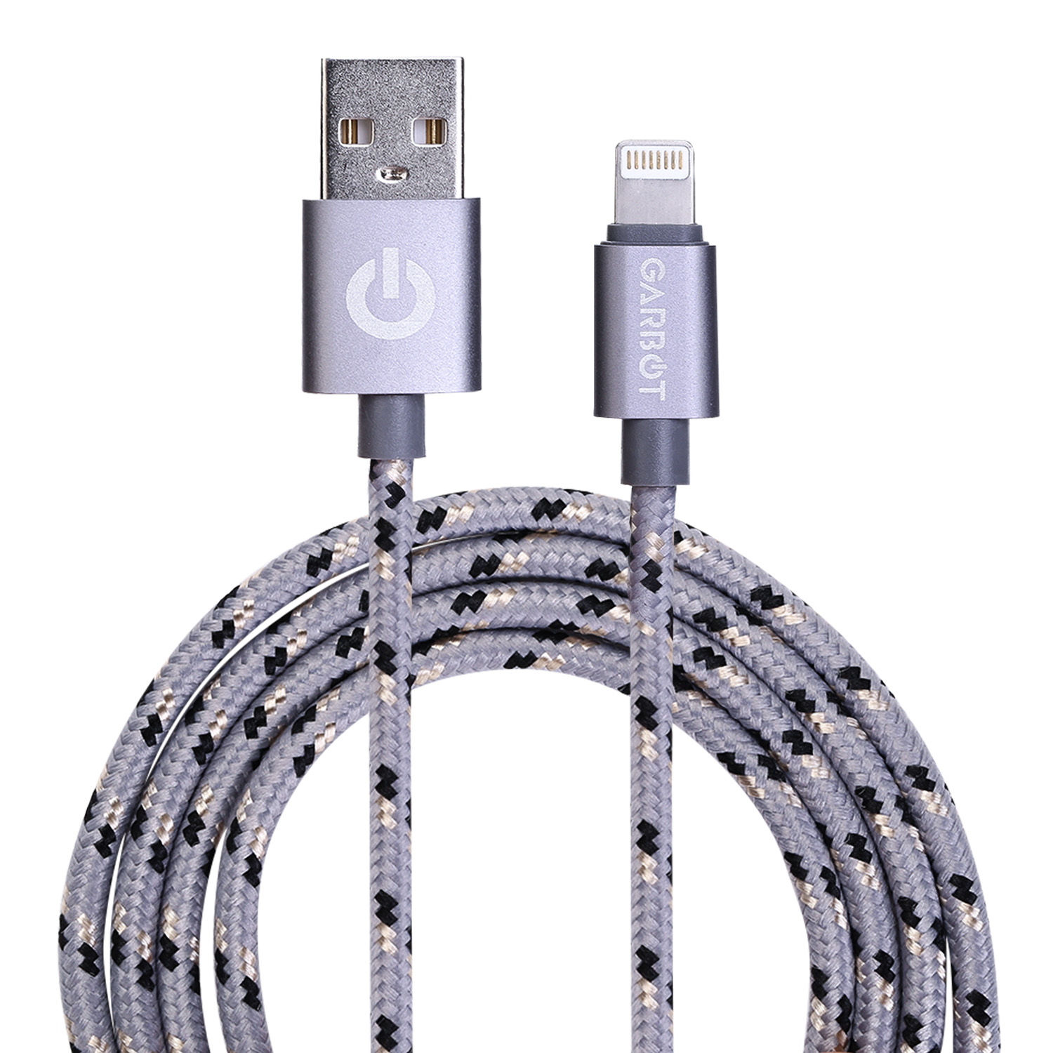 C-05-10189 Garbot Grab&Go 1m Braided Lightning Cable Silver Factory Sealed