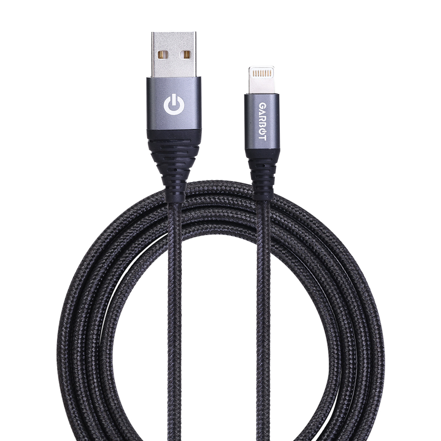 C-05-10204 Garbot Grab&Go 2m Braided Lightning Cable Black Factory Sealed