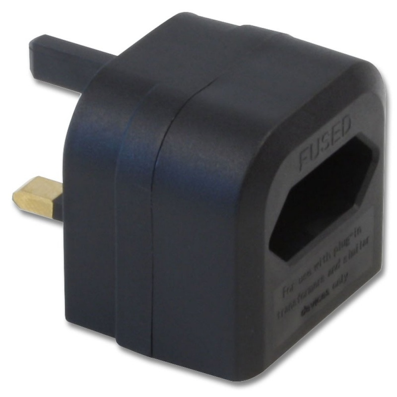 Lindy Accessories                Euro 2 Pin Euro To                  3 Pin Uk Plug Converter Black       73070