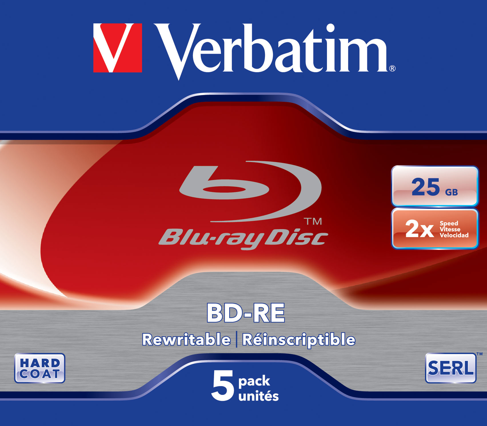 Verbatim BD-RE 2x 25GB Blu-ray 5pk JC 43615 - CMS01